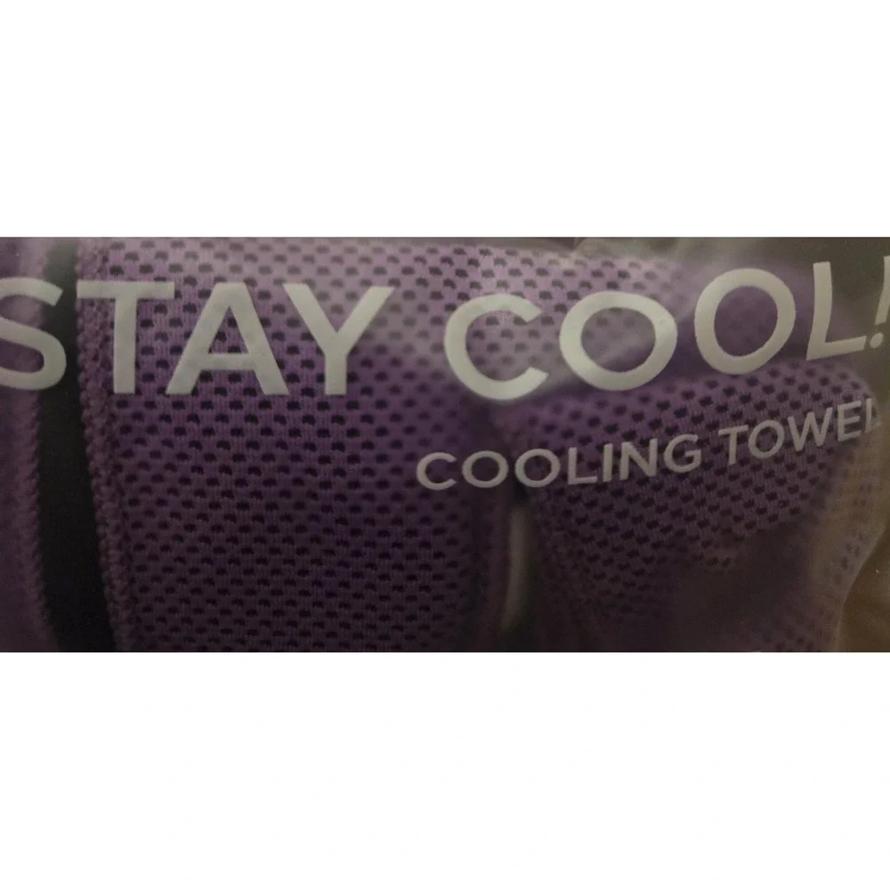 Sukeen CoolinTowel Purple 40x12 Cold SportTowel Gym Workout Heat Relief w/ Pouch